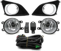 Fog Light Assembly Compatible with Corolla 2009-2010 Fog Lamp w/H11 12V 55W Halogen Bulbs & Bezels & Harness & Switch