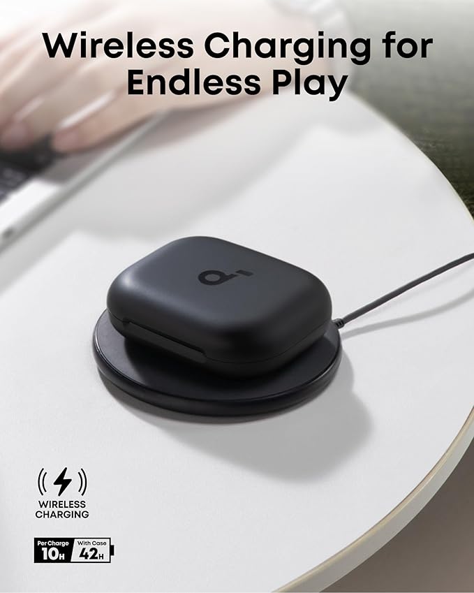 soundcore AeroFit 2 by Anker, Open-Ear Headphones, Translation Earbuds Real Time, 4 Adjustable Positions for Every Ear Size, 2x Richer Bass, Hi-Res, 42H Playtime, IP55,AI Clear Calls,Wireless Charging
