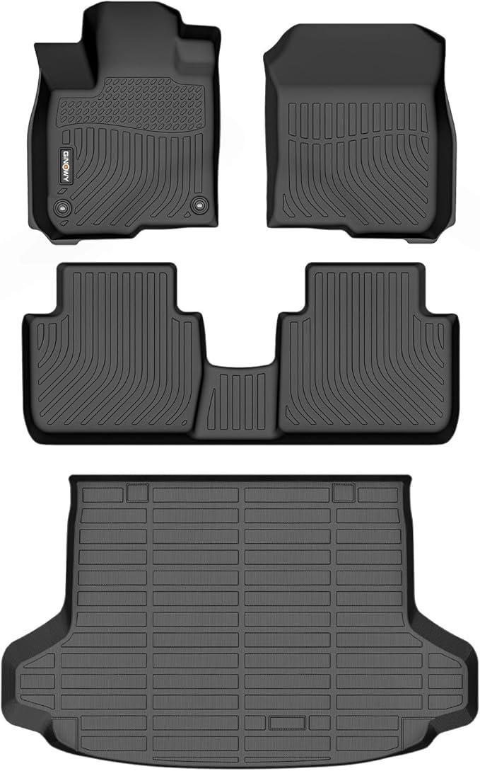 GINOWY-Floor Mats & Cargo Liner for Honda HRV & HR-V Hybrid 2023-2025 2026, TPE All Weather 2025 HRV Car Mats, Waterproof Anti-Slip HRV 2024 Trunk Mat, HRV Floor Liners Accessories Black