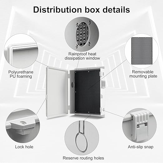 Outdoor Electrical Junction Box, ABS Water Resistant Enclosure with Internal Mounting Panel & Hinged Cover, 15.7" H* 11" L* 4.1" W