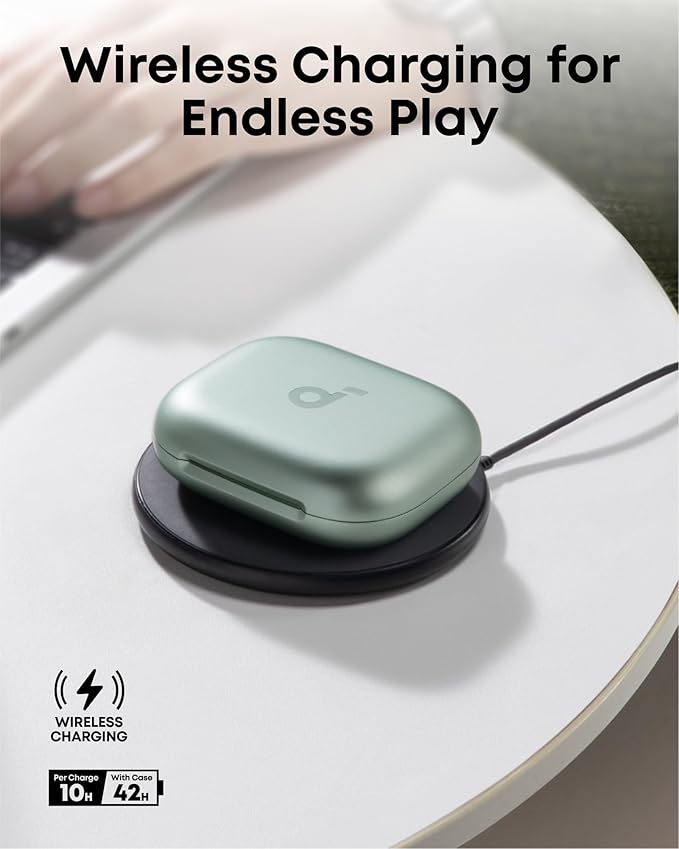 soundcore AeroFit 2 by Anker, Open-Ear Headphones, Translation Earbuds Real Time, 4 Adjustable Positions for Every Ear Size, 2x Richer Bass, Hi-Res, 42H Playtime, IP55,AI Clear Calls,Wireless Charging