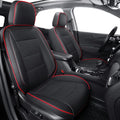 RISINGSTAR Terrain Seat Covers, fit for 2018-2024 GMC Terrain SUV with Rear Split Seats, Water Proof Faux Leather(Full Set, Black&Red)