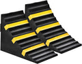 RELIANCER 2 Pack Wheel Chocks Heavy Duty Extra Large Industrial Rubber Wheel Chock Blocks w/Handle Reflective Strips for Travel Trailer Hauler Truck Fire Truck Commercial Vehicle RV 10" x 6" x 7.3"