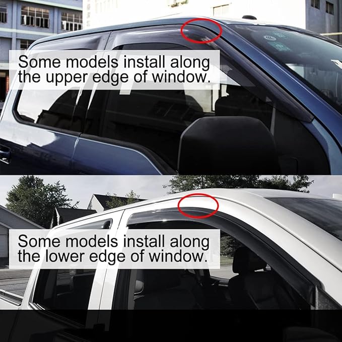 4pcs Original Shatterproof Outside Mount Style Sun Rain Guards Durable Side Window Wind Deflectors Dark Smoke Vent Window Visors Fit for 2003-2009 Toyota 4Runner (N210) 94924