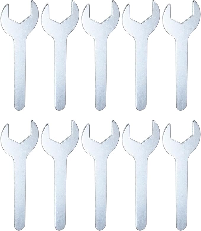 HARFINGTON 10pcs Small Wrench 24x115x2.8mm Metric U-Shaped Single Open Ended Spanner Super Thin Flat Head Galvanizing Wrench for Automotive Repair Furniture Assembly