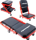 Mechanic Creeper 40inches 3-in-1 Z Seat 480lbs Capacity, Foldable Garage Chair Adjustable Rolling Folding with 6pcs Wheels Roller, Lay Down Sit Lean Back, Under Car Shop Auto Repair Man Gift