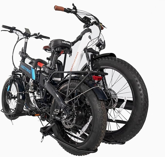 HYPERAX 2023 Volt RV -RV Approved Hitch Mounted 2 E Bike Rack Carrier for RV,Camper,Motorhome,Trailer,Toad with 2" Tow Hitch Receivers - Up to 2X 80lbs eBikes with Up to 5" Fat Tires
