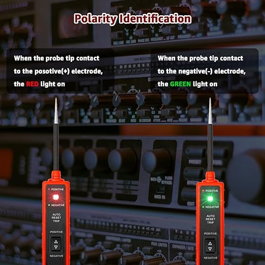 Power Circuit Probe Tester, 6V-24V DC Test Light, Automotive Short Circuit Located and Component Activated, 12V Auto Electrical Tester, Polarity Identify with LED Light, Overload Protection