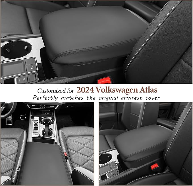 SKTU for 2024 2025 2026 Volkswagen Atlas Center Console Cover 2024 2025 2026 VW Atlas Armrest Cover Atlas SE/SEL Center Console Pad Volkswagen Atlas 2024 2025 2026 Accessories Center Console Cushion