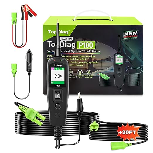Circuit Tester Automotive, Power Circuit Probe Tester, Test Light Automotive with 40FT Cable, Car Fuse Tester, AC DC 12V 24V Car Diagnostic Tool, P100