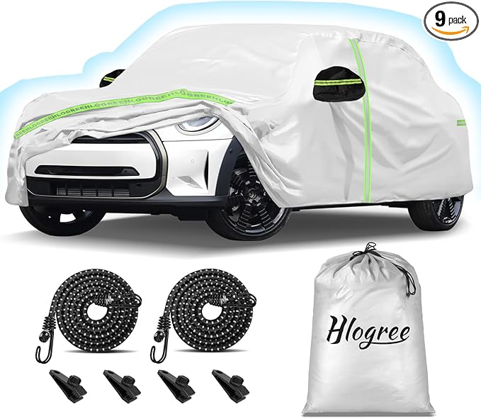 Car Cover for 2014-2025 Mini Cooper/Cooper S/Hardtop/Clubman/Countryman 4 Door,Full Exterior Car Covers for Automobile All Weather Waterproof Heavy Duty,Zipper/Cotton UV Proof Custom fit【210T Taffeta】