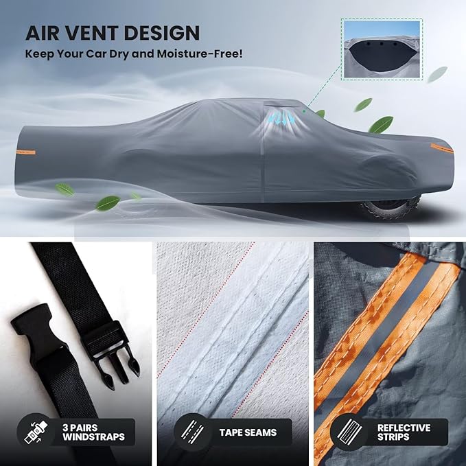 Waterproof Lincoln Continental(1988-2002) Car Cover with Breathable Vents, [2025 Upgrade] Premium Covers with Cotton Liner and Zipper Door, Sun Rain Snow Dust Uv Protection.(Gift with Towel)