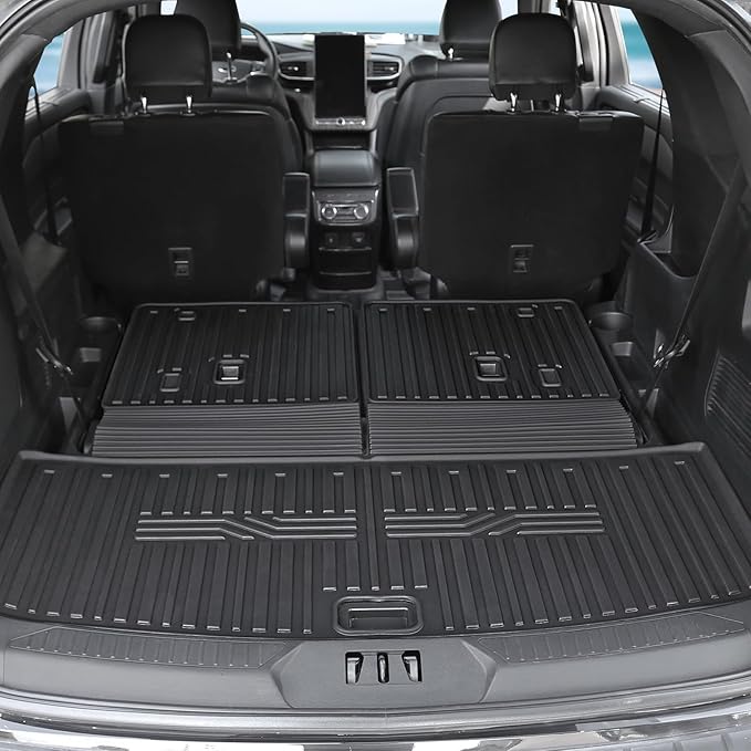 Floor Mats for 2025 2020-2024 Ford Explorer (6-seat), All Weather TPE Floor Mat Cargo Mat with Backrest Mats for Ford Explorer ST Car Accessories