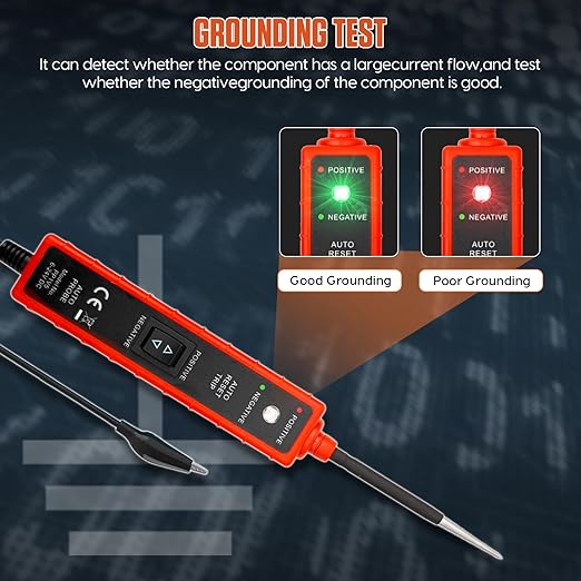 Power Short Circuit Probe Tester, 6V-24V LED Test Light, Short-Circuit Tracking Location and Buzzer Alarm, Automative Circuit Tester with Polarity & Continuity Test Function