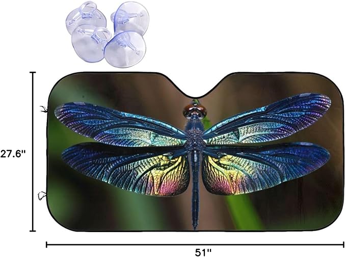 Dragonfly Car Windshield Sunshade Front Window Sun Visor Protector Foldable Shield Cover for Truck SUV