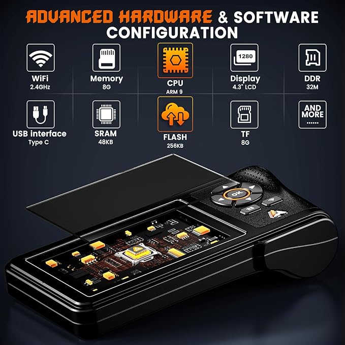 ANCEL HD430 Heavy Duty Truck Scanner, DPF Reset & Forced Regeneration for Cummins & Caterpillar Engine, Full System HDOBD Diesel Scanner OBD2 Diagnostic Scan Tool Code Reader for Diesel Trucks & Cars