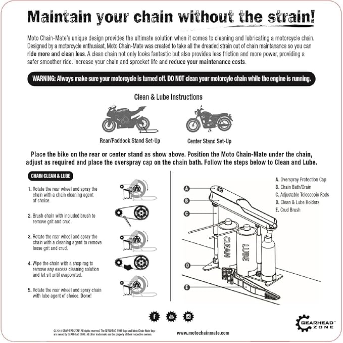 Moto Chain-Mate - The Ultimate Motorcycle Chain Cleaning and Lubrication Kit !