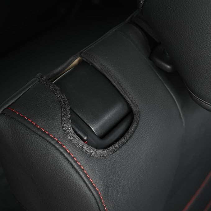 RISINGSTAR Rav4 Seat Covers, fit 2019-2025 Toyota Rav4 XLE LE XLE Premium Limited Base SUV, not for Adventure and TRD-Off(Black&Red)