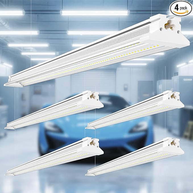 Upgrade Super Bright Hanging | Surface Mount 4' 10000LM 5000K 60W Linkable 4FT Led Shop Light, 4FT Led Shop Light for Workshop Garage Lighting Factory Warehouse Shop Workbench 4 Pack