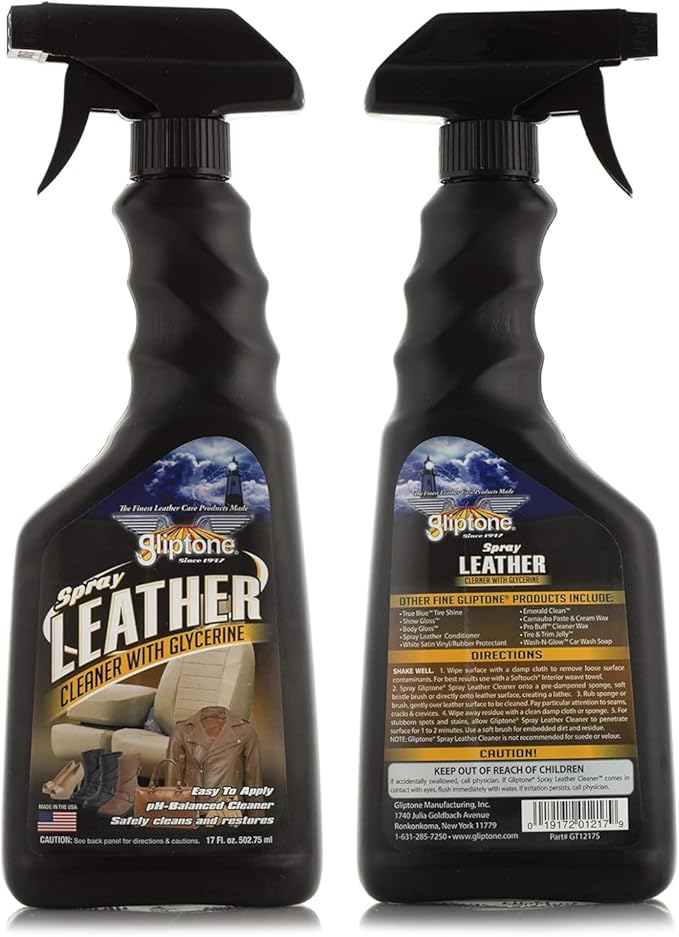 Spray Leather Cleaner with Glycerine Spray, pH Balanced, Safely Cleans and Restores, 17 fl oz