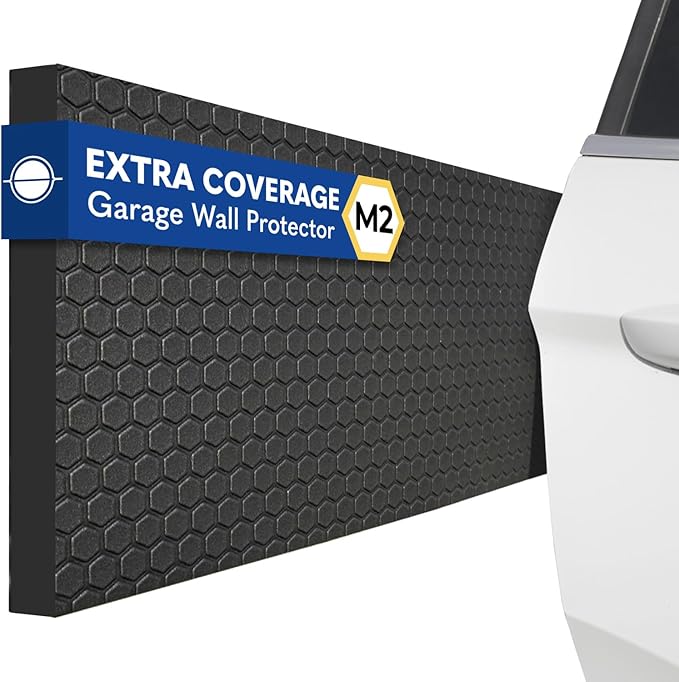 M2 Garage Wall Protector Car Door Wall Protector, Tool-Free, Designed in Australia (Black, 4 Pack)