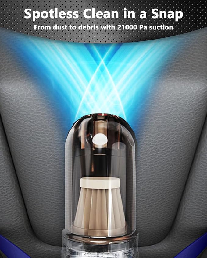 BENJEN Portable Vacuum Cleaner for Car, Cordless Handheld Car Vacuum 16000PA High Power with Brushless Motor, Two Batteries Long Endurance, Mini Vacuum Cleaner for Home, Office, Pet