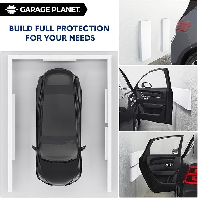 M2 Garage Wall Protector Car Door Wall Protector, Tool-Free, Designed in Australia (White, 2 Pack)