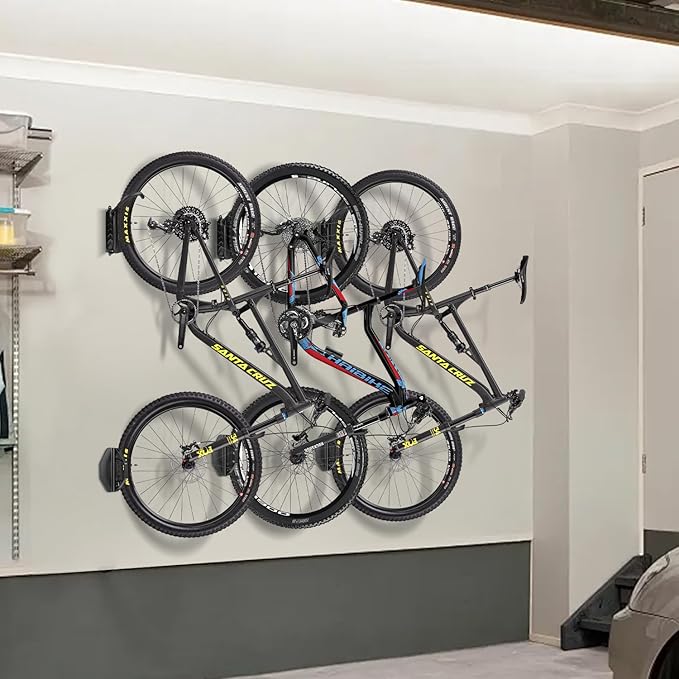 Bike Rack Wall Mount, Garage Wall Bike Rack, Vertical Bike Rack Holds Up to 66lbs, Garage Space Saving Sturdy Wall Bike Rack,Bike Hanger for MTB, Road, eBike, Easy to Install