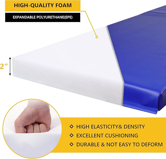 Wall Corner Guards & Edge Protector, Heavy Duty Wall Corner Protective Safety Padding, All-Weather 2 Sides Corner Pad for Gyms, Basketball Court, Playrooms, Garages,etc. (Blue, 6FT Tall 6in Sides)