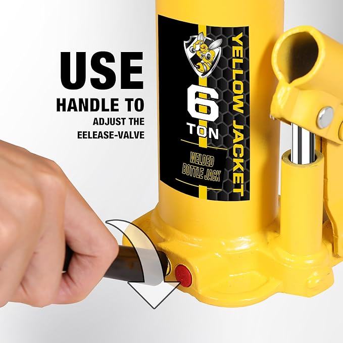 YELLOW JACKET 6 Ton Muti-Directional Welded Bottle Jack(12,000lb) for Car, Pickup, Truck, RV, Auto Repair