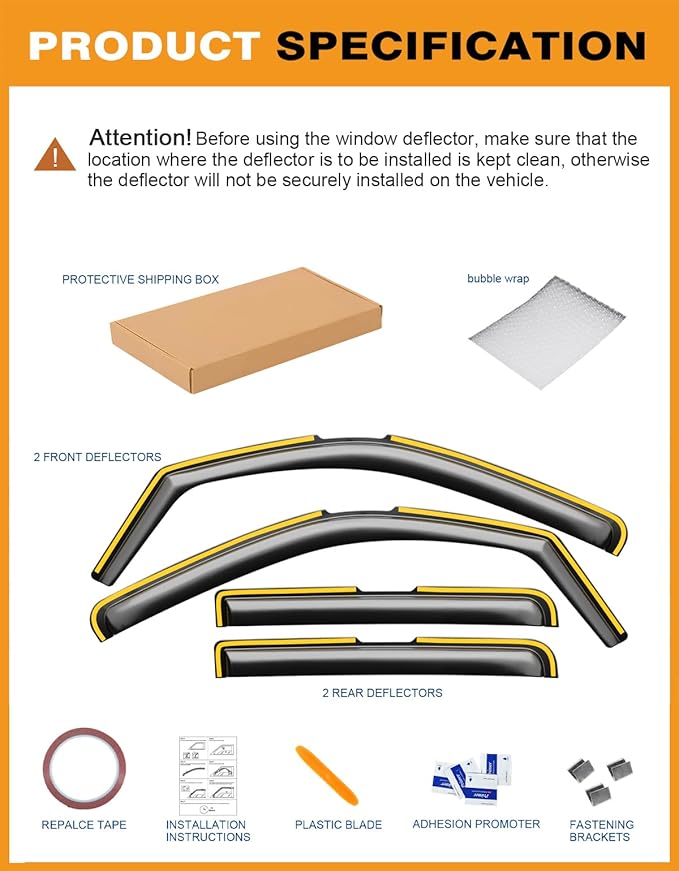 in-Channel Window Rain Guards Fit for Truck Nissan Frontier 2022-2025 Crew Cab Extra Durable Window Deflectors Vent Visors Shades Car Accessories Visors Rain Guards