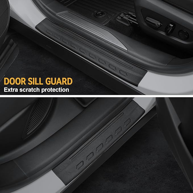 Floor Mats Set for 2023-2025 Lexus RX350/RX350H/RX500h(Not for RX450h & PHEV) Accessories, All Weather Floor Mats with Cargo Mat TPE - Includes Backrest Protectors & Door Sill Guards