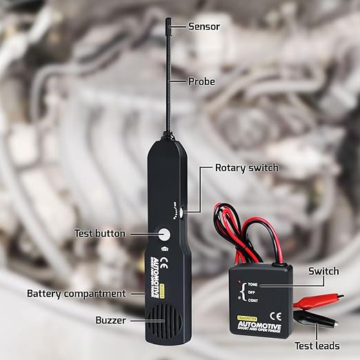 Automotive Electrical Open&Short Finder Circuit Tester Circuit Finder Detector Tone Generator Cable Wire Breaker Tracker Circuit Fault Finder DC 6-42V Car Diagnostic Tool
