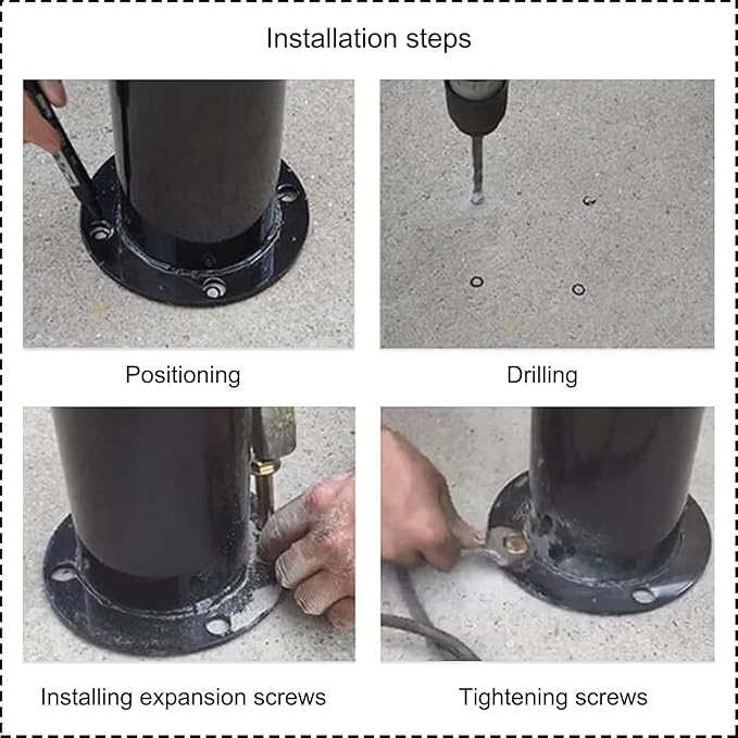 Safety Barrier Bollard for Driveways, Parking Bollard for Warehouse, Traffic Barricade Cones, Parking Stopper for Garage, for Construction Sites etc(Black (2PCS))