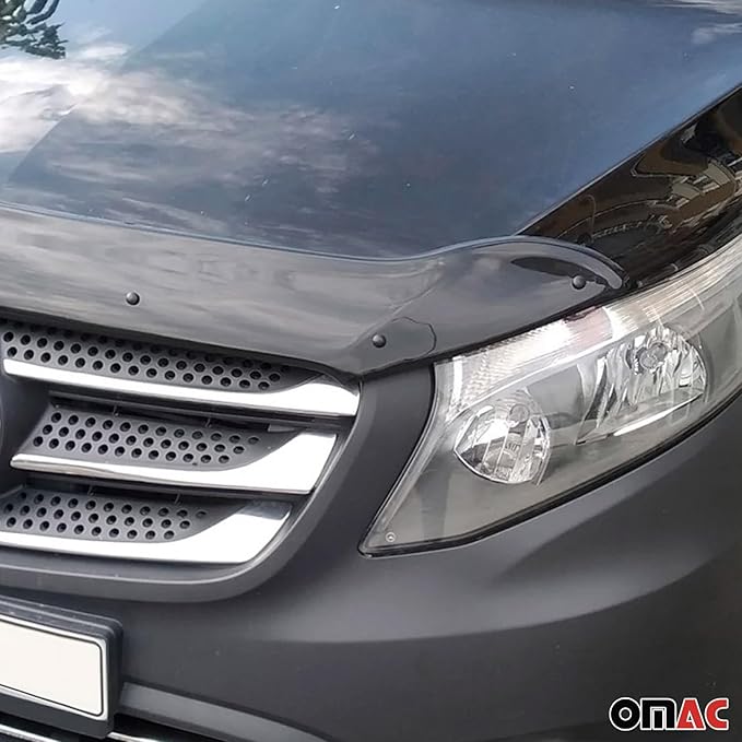 OMAC Front Bug Shield Hood Deflector for Mercedes Metris 2016-2024 Acrylic Smoke