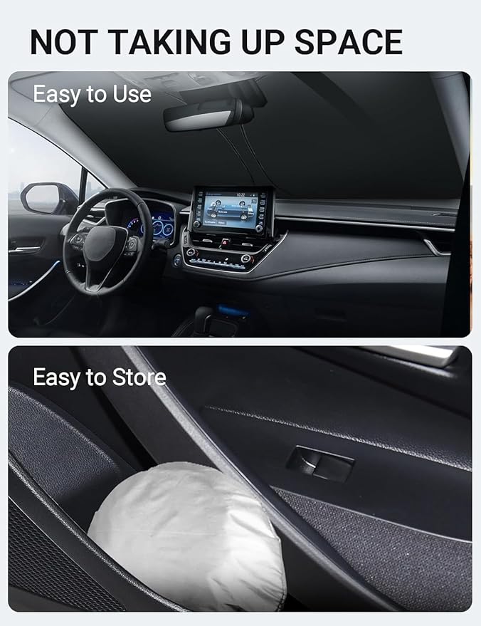 Proadsy for Toyota Corolla 2019-2024 2025 Windshield Sun Shade 4-Layer Foldable Front Sunshade Protector Sun Visor Blocks UV Rays Keep Car Cooler