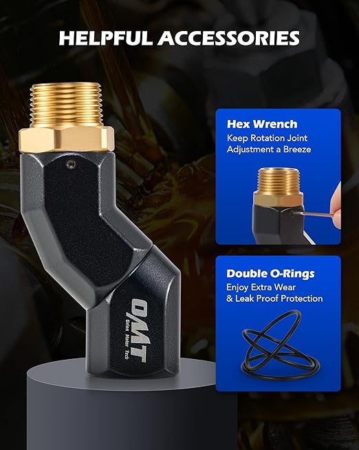 Orion Motor Tech 2pcs 3/4" NPT Fuel Hose Nozzle Swivel Kit, Multi Plane 360 Rotating Fuel Tank Adapter Swivel Coupler Set with Accessories