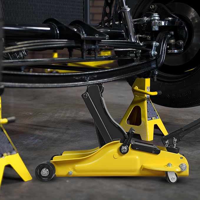 YELLOW JACKET 2.5 Ton Trolley Jack with Carrying Case Hydraulic Low Profile Floor Jack for Cars Lift with Single Piston Lift Pump, 5500 lb Capacity…