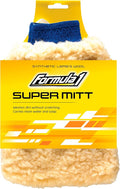 Formula 1 Super Car Wash Mitt – Synthetic Lambs Wool Wash Mitt Auto Detailing Supplies – Large Car Duster for Wet & Dry Applications – Super Absorbent Exterior Care Products