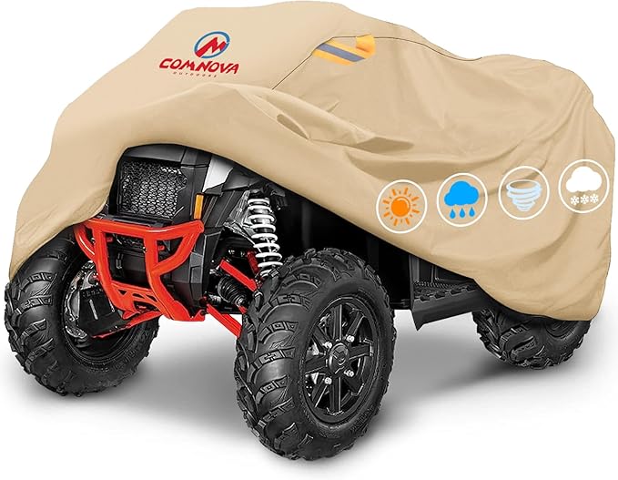 Comnova ATV Cover for 4 Wheelers - 101 Inch ATV Covers 600D Waterproof Heavy Duty, Outdoor Four Wheeler Quad Cover All Weather Large for Polaris, Kawasaki, Arctic Cat, Honda, Yamaha and More