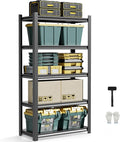 JHYKHG 39" W Storage Shelves,5-Tier Heavy Duty Garage Shelving,Adjustable Shelving Unit,Metal Shelf,Boltless Assembly Rack for Warehouse,Shed,2,500 lb Load,18 x 39 x 72 Inches,Black