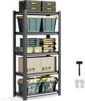 JHYKHG 63" H Storage Shelves,5-Tier Heavy Duty Garage Shelving,Adjustable Shelving Unit,Metal Shelf,Boltless Assembly Rack for Warehouse,Shed,2,500 lb Load,16 x 32 x 63 Inches,Black