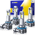 AUTOONE H11 9005 Bulbs 1:1 Mini Size, 900% Brightness H8/H9/H16 HB3 Combo Fog Lights with Cooling Fan, IP68, Pack of 4