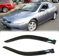 Side Window Wind Deflector, 2pcs Out-Channel Tape-On Dark Smoke Rain Guards Set, Window Visor fit for 2003-2007 Honda Accord 2-Door Coupe 92349