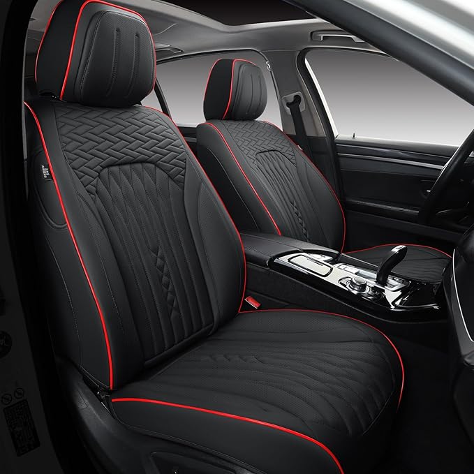 Car Seat Covers Full Set, Leather Seat Covers for Cars, Car Seat Protector Waterproof, Non-Slip Car Interior Covers Fit for Most Cars, SUV, Vans, Trucks,5Seaters,Full Set,Black,COMFDRIVE-A03