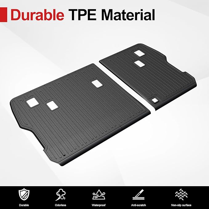 2nd Row Backrest Mat for 2024 2025 Hyundai Santa FE, All Weather TPE Seat Back Covers Durable Kick Mats for 2025 Hyundai Santa Fe Accessories (Fit Hybrid and Fuel)