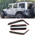 194249 Side Window Visors Wind Vent Deflector fit for 2007-2018 Jeep Wrangler 4-Door (JK),4pc in-Channel Style Dark Smoke Nice Looking Sun Rain Guards Set