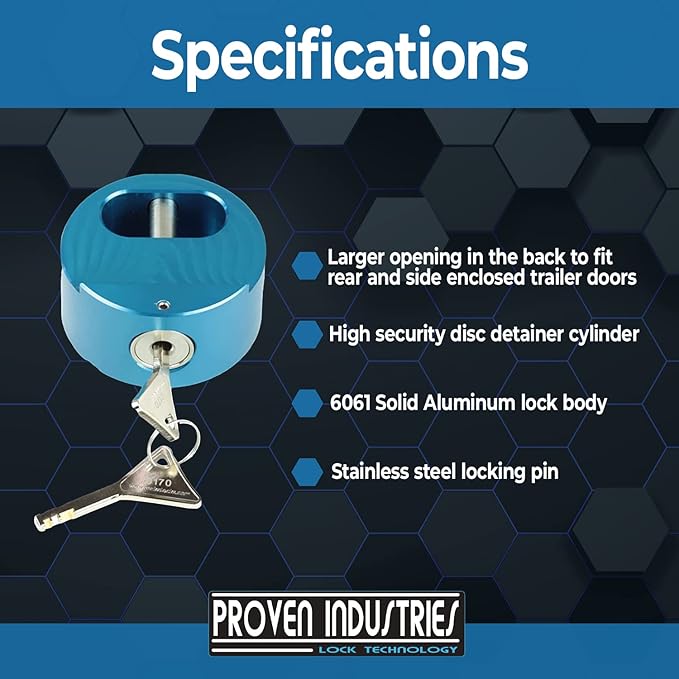 Proven Industries Model 400XL Puck-Lock Set, Made in The USA, Pack of 2, (Blue)
