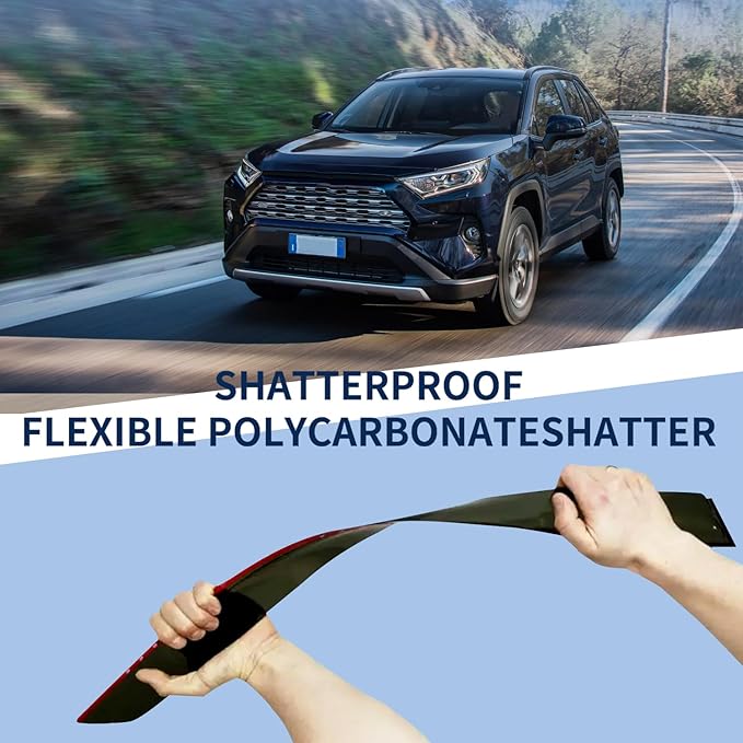 Rain Guard Compatible with 2019-2024 Toyota RAV4, Outside Mount Extra Durable Window Visors, Sun Wind Side Vent Window Deflector Shade Shield 2019 2020 2021 2022 2023 2024