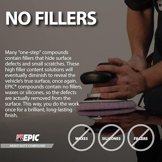 Malco Epic Heavy-Duty Car Polishing Compound – Best Deep Scratch Remover | All-in-One Compound for Polishing Car Paint | Dust-Free, Swirl-Free Finish | Removes P1500 Sand Scratches | 16 Oz. (109016)